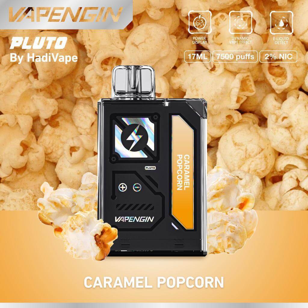 VAPENGIN DISPOSABLE CARAMEL POPCORN 20MG 7500 PUFFS