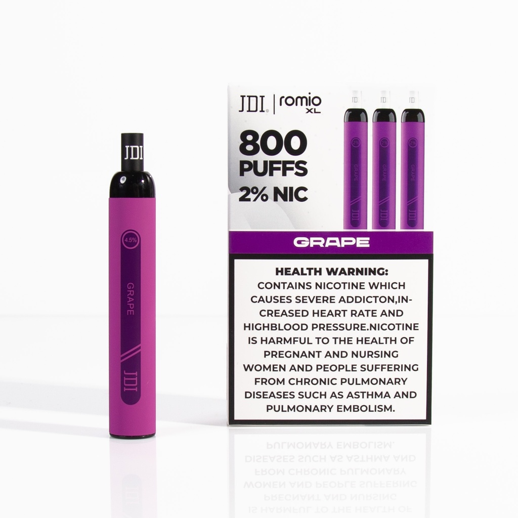 JDI DISPOSABLE ROMIO XL GRAPE 800PUFFS 20MG