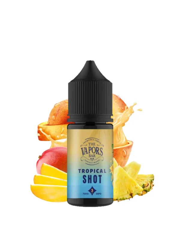 THE VAPORS BAR TROPICAL SHOT MANGO PEACH PINEAPLE 25MG 30ML