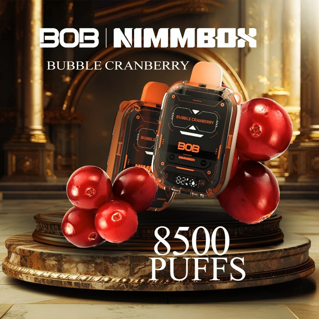 BOB NIMMBOX BUBBLE CRANBERRY 8500PUFFS 20MG