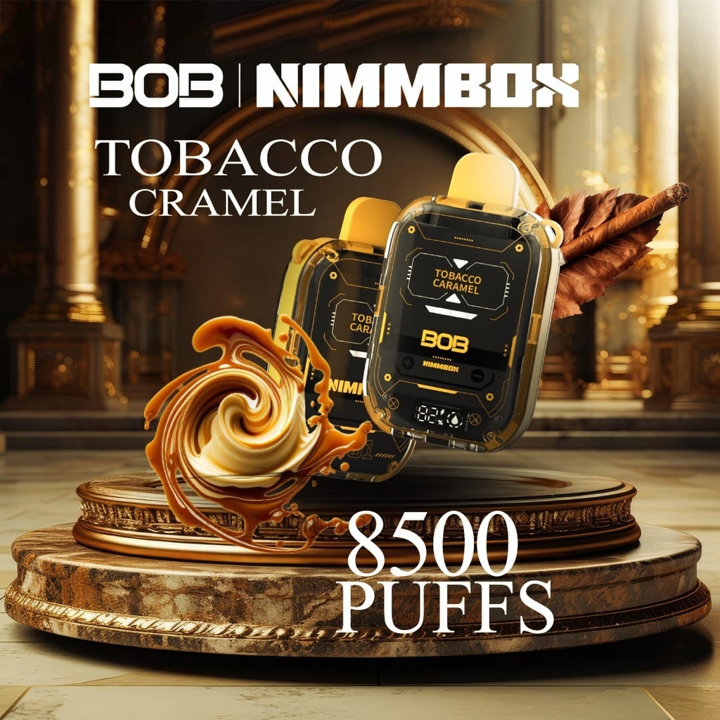 BOB NIMMBOX TOBACCO CARAMEL 8500PUFFS 20MG   