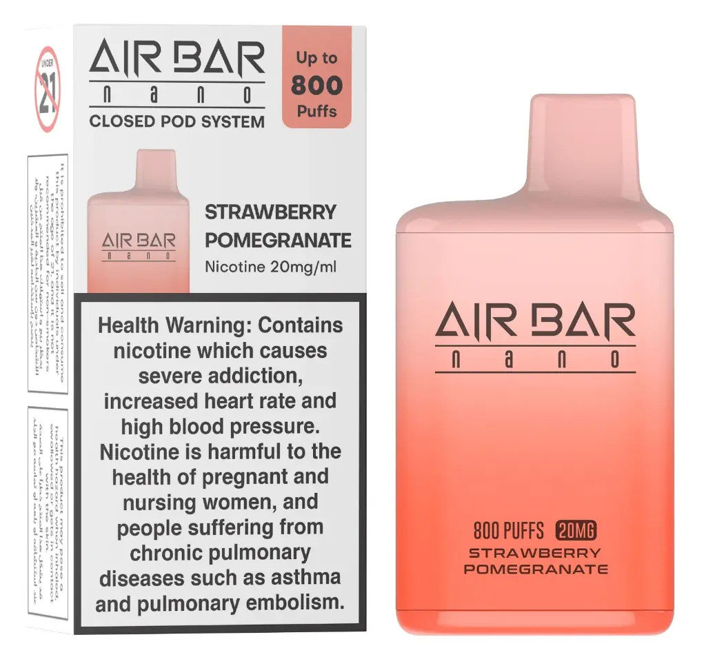 AIR BAR DISPOSABLE NANO STRAWBERRY POMGRANATE 800PUFF 20MG 