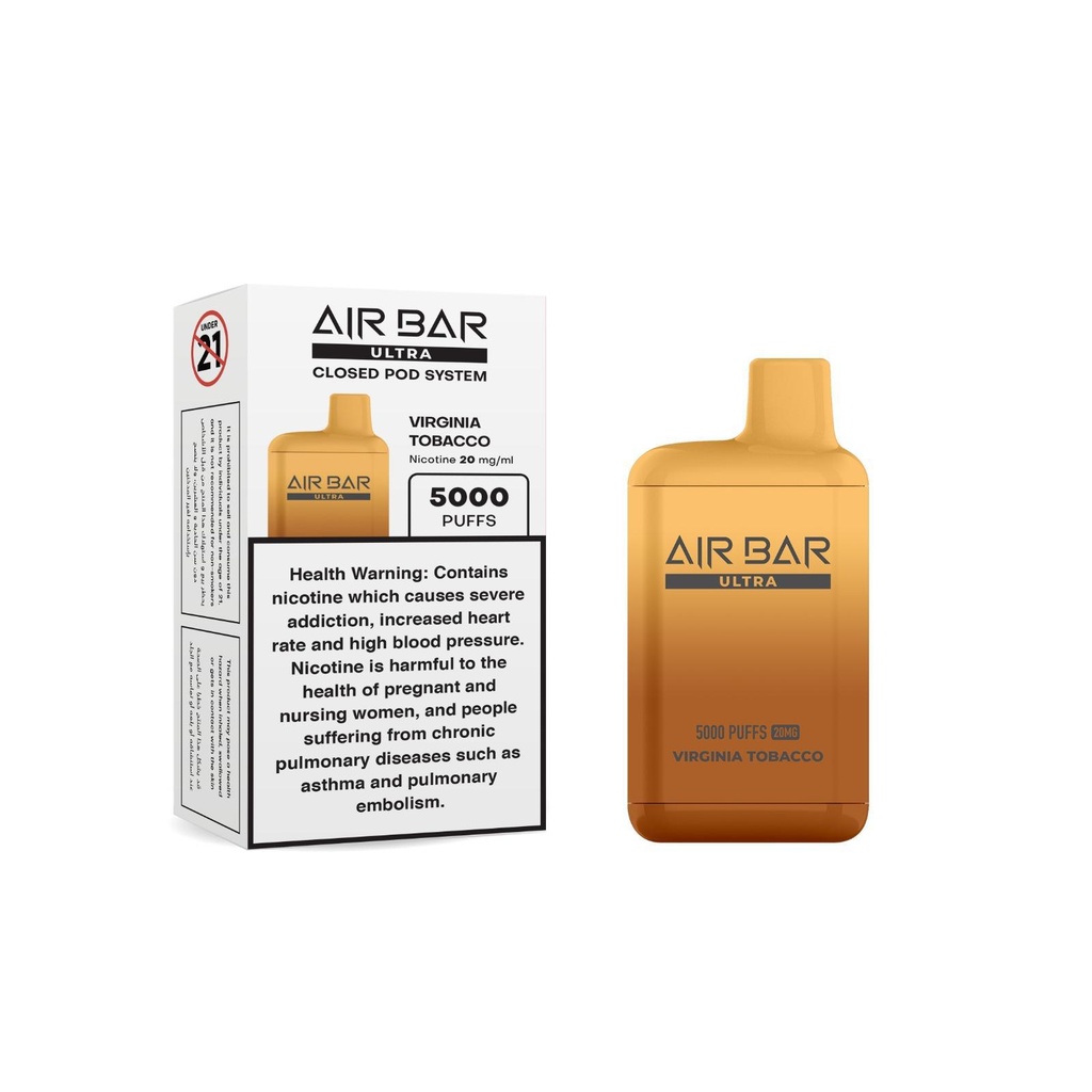 AIR BAR ULTRA DISPOSABLE – VIRGINIA TOBACCO 20MG 
