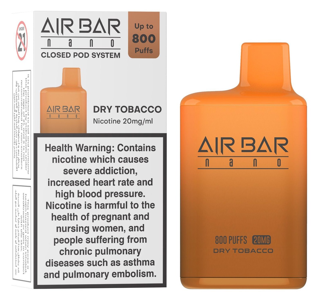 AIR BAR NANO DISPOSABLE - DRY TOBACCO 20MG