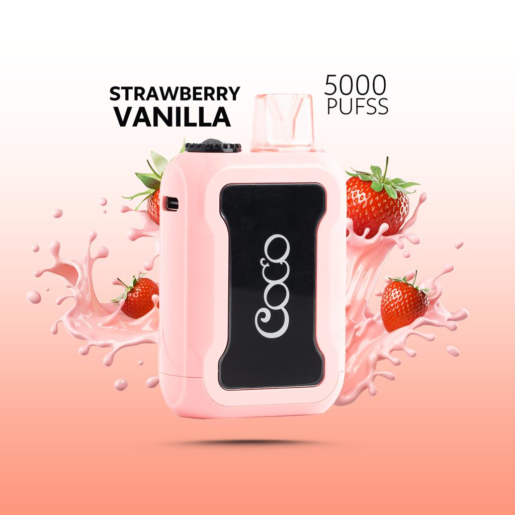 COCO DISPOSABLE STRAWBERRY VANILA 20 MG 5000 PUFF