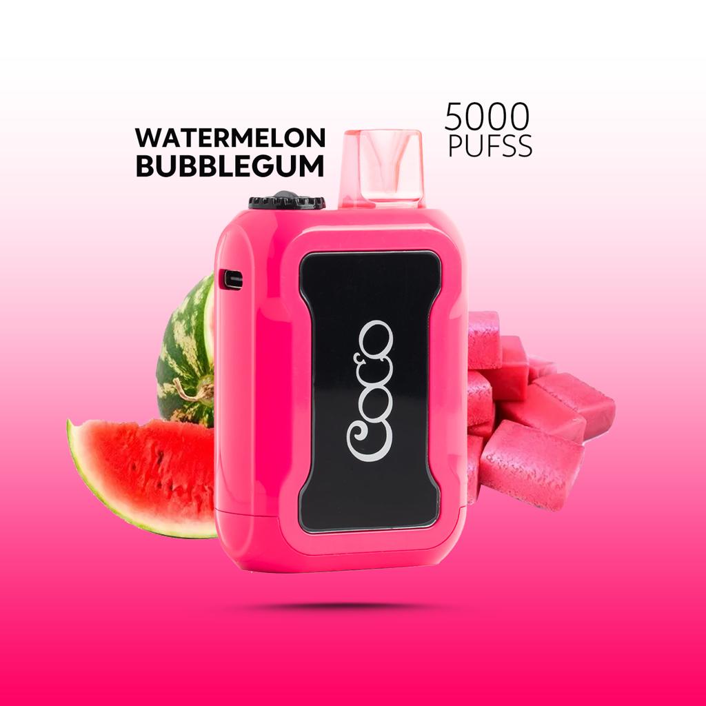 COCO DISPOSABLE WATERMELON BUBBLGUM 20MG 5000 PUFF