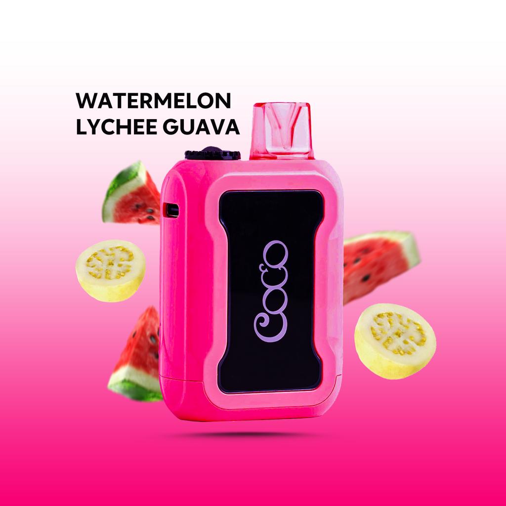 COCO DISPOSABLE WATERMELON LYCHEE GUAVA 20MG 5000 PUFF