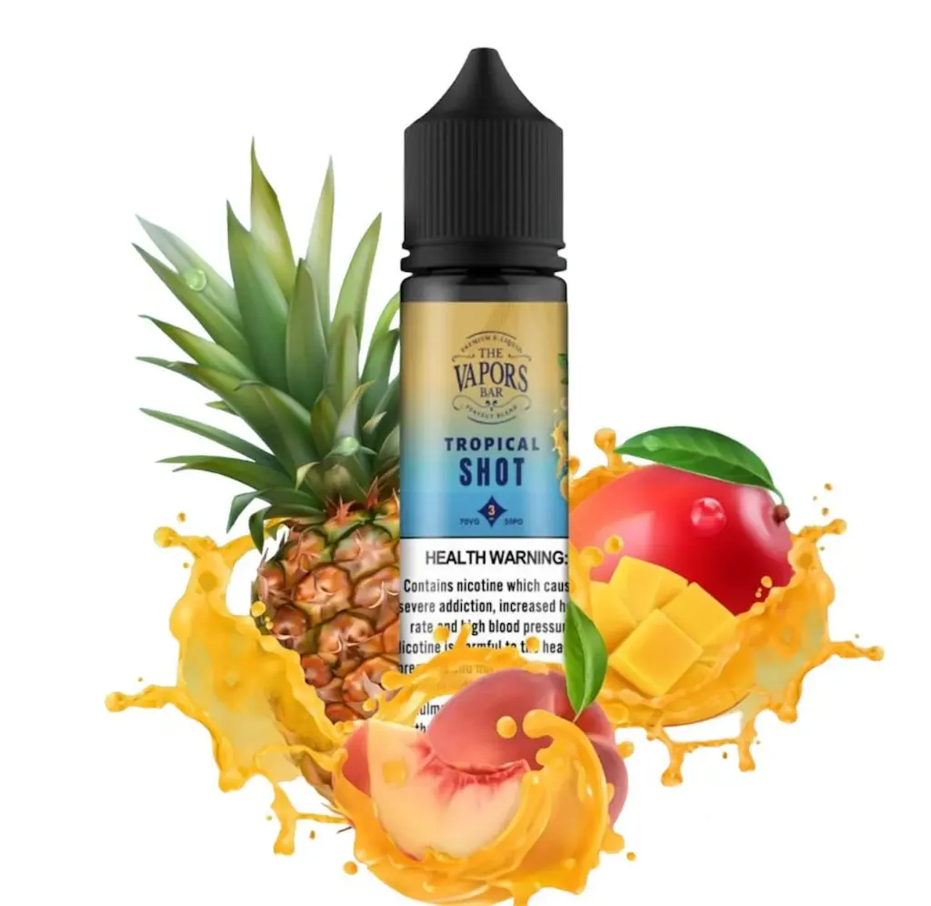 THE VAPORS BAR TROPICAL SHOT MANGO PEACH PINEAPLE 12MG 60ML