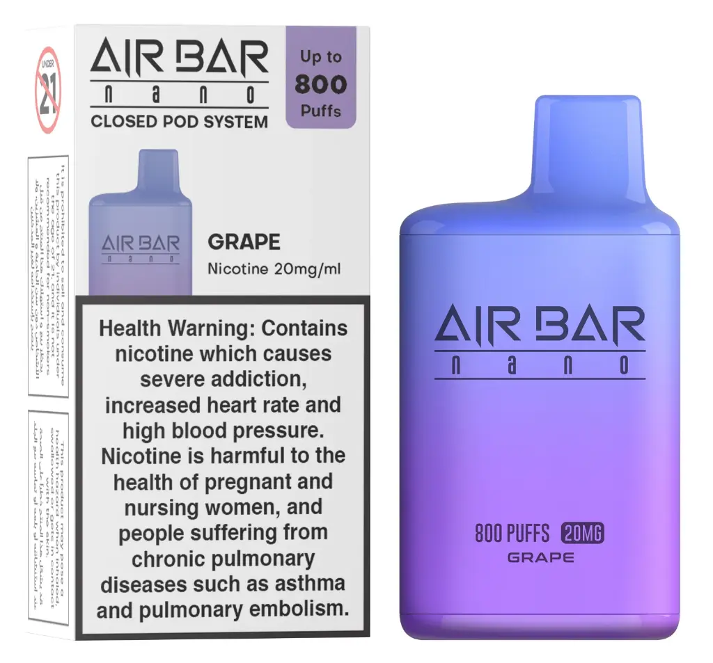 AIR BAR DISPOSABLE NANO GRAPE 800PUFFS 45MG