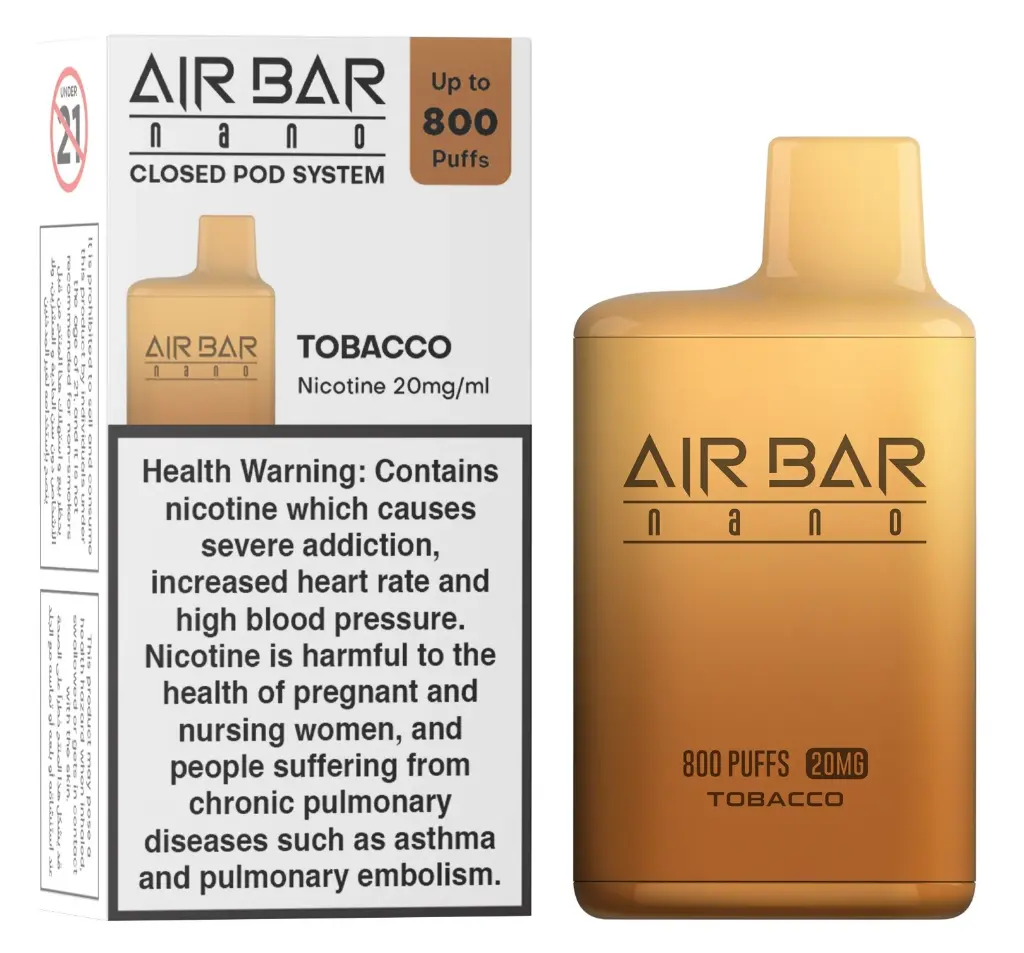 AIR BAR DISPOSABLE NANO TOBACCO 800PUFFS 45MG