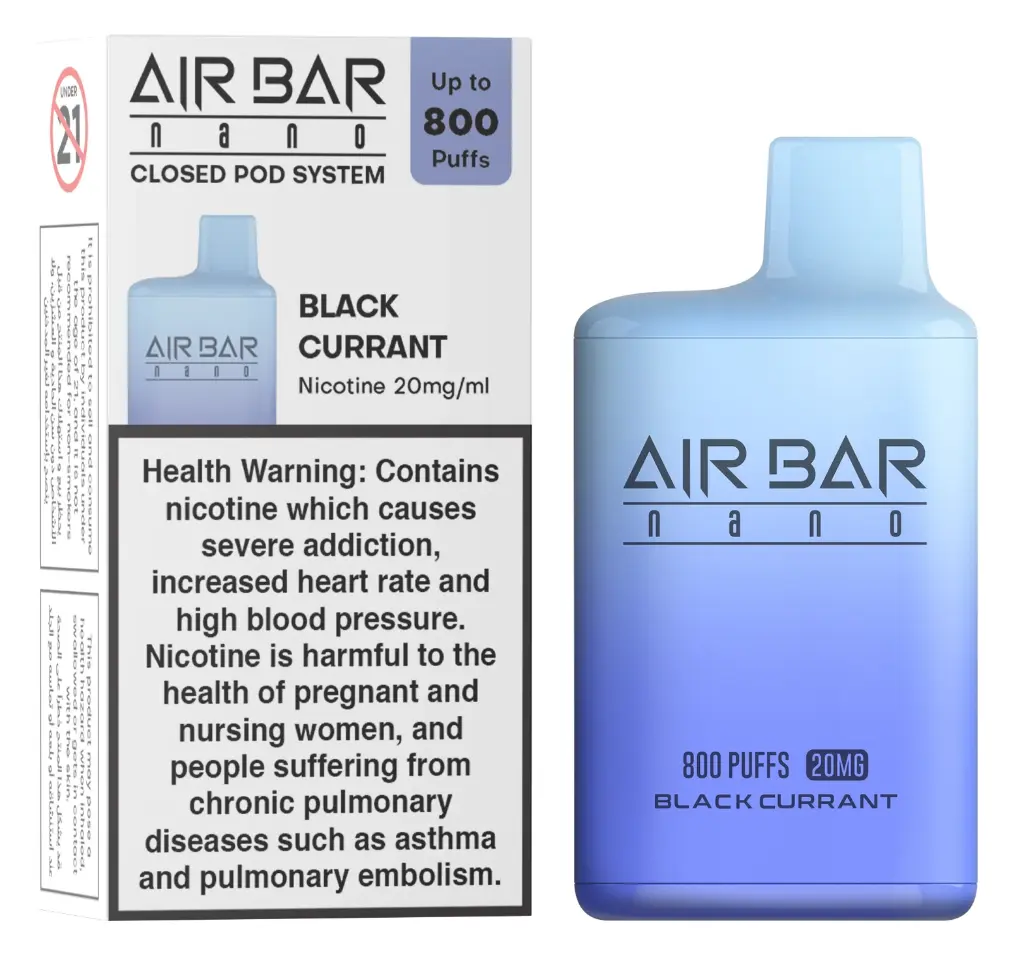 AIR BAR DISPOSABLE NANO BLACK CURRANT 800PUFFS 20MG