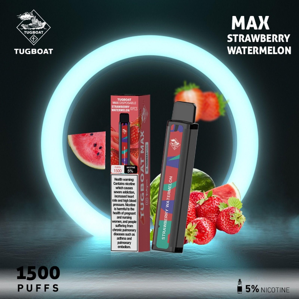 TUGBOAT MAX STRWBERRY WATERMELON 50MG  1500PUFF 