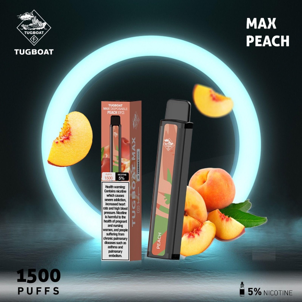 TUGBOAT MAX PEACH 50MG 1500 PUFF 