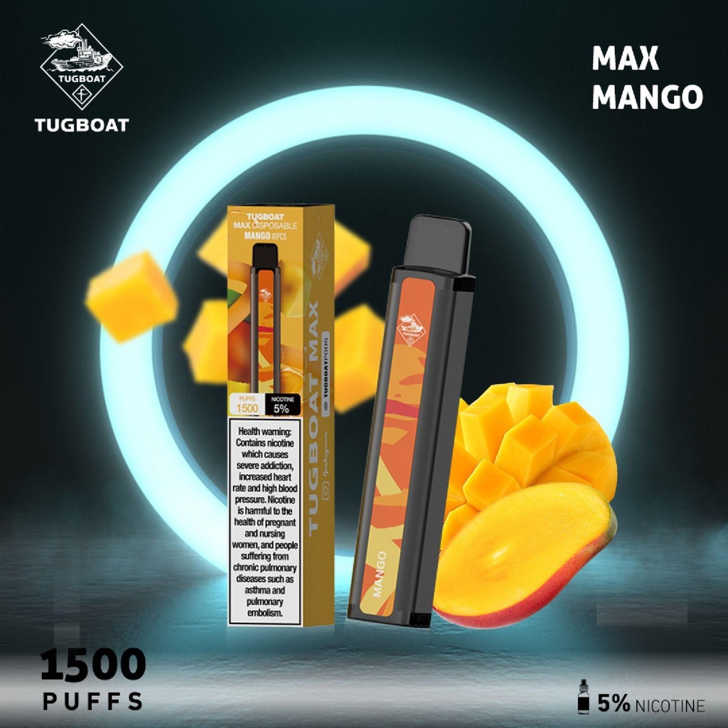 TUGBOAT MAX MANGO 50MG 1500 PUFF 