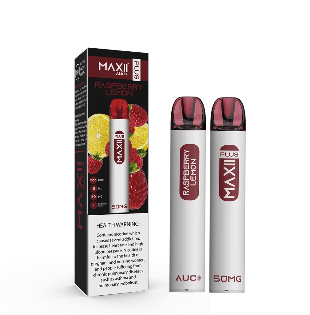 MAXII PLUS DISPOSABLE  RASPBERRY LEMON 50MG 1500PUFF