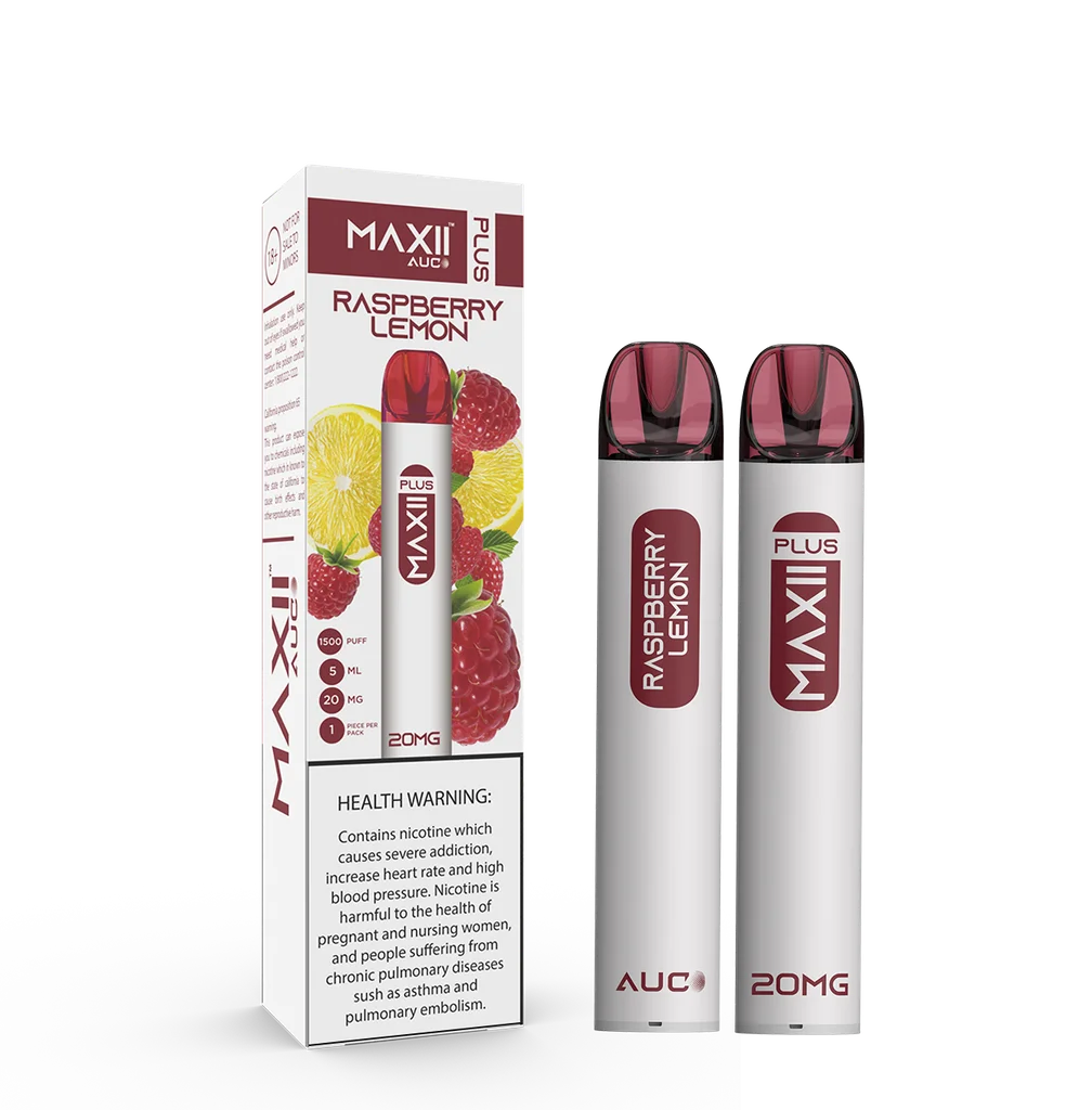 MAXII PLUS DISPOSABLE  RASPBERRY LEMON 20MG 1500 PUFF