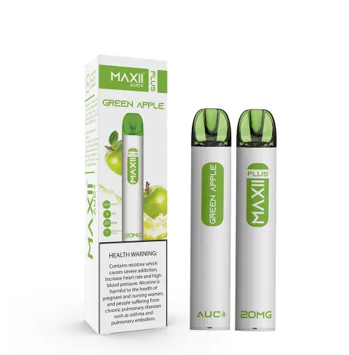 [6974488871459] MAXII PLUS DISPOSABLE GREEN APPLE 20MG 1500 PUFF