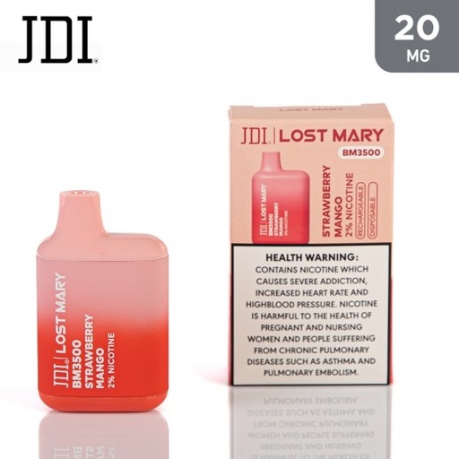 [760122013110] LOST MARY DISPOSABLE STRAWBERRY MANGO 3500 PUFFS 20MG