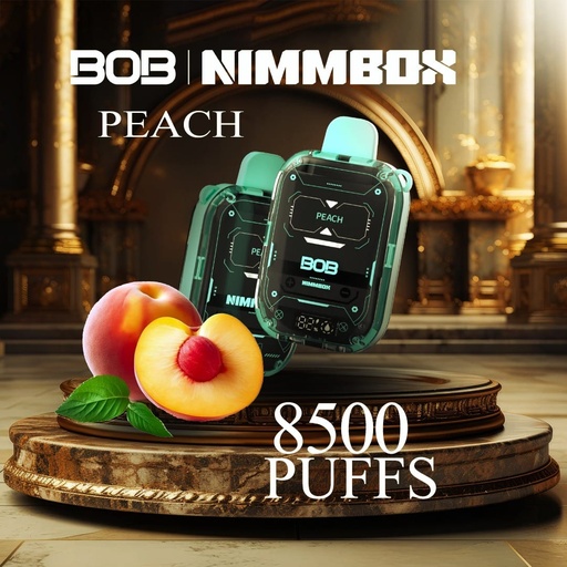 [6976412972782] BOB NIMMBOX PEACH 8500PUFFS 20MG 