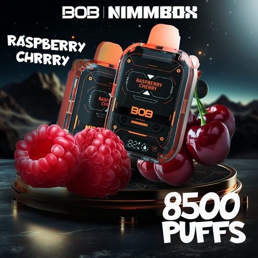 [6976412972669] BOB NIMMBOX Raspberry Cherry 8500PUFFS 20MG 