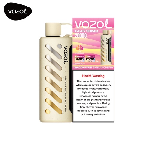 VOZOL GEAR SHISHA 20000 PUFFS 5MG _ DRAGON FRUIT BANANA CHERRY