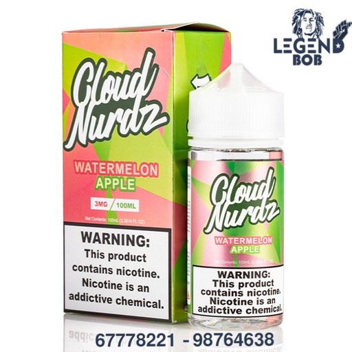 [650434323512] CLOUD NURDZ WATERMELON APPLE 3MG MG 100ML 